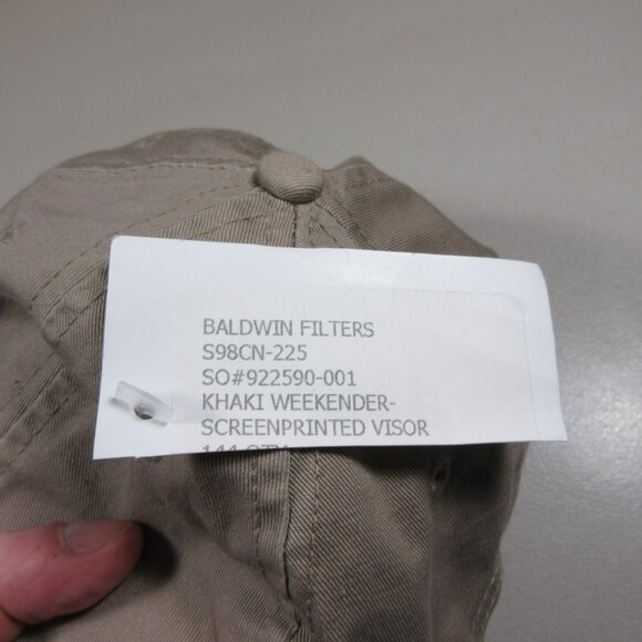 K-Products mens tan an brown Baldwin Filters strapback hat NWT USA - Picture 3 of 6